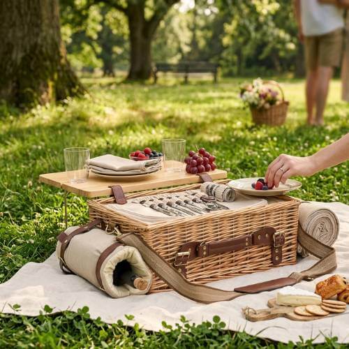 luxury picnic basket setup