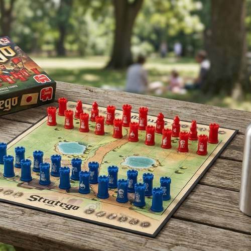 stratego board game outdoor setup