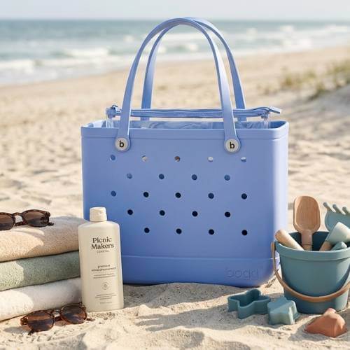 blue waterproof beach bag