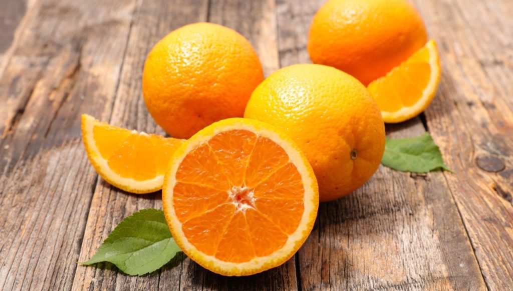 Juicy oranges in season right now in winter