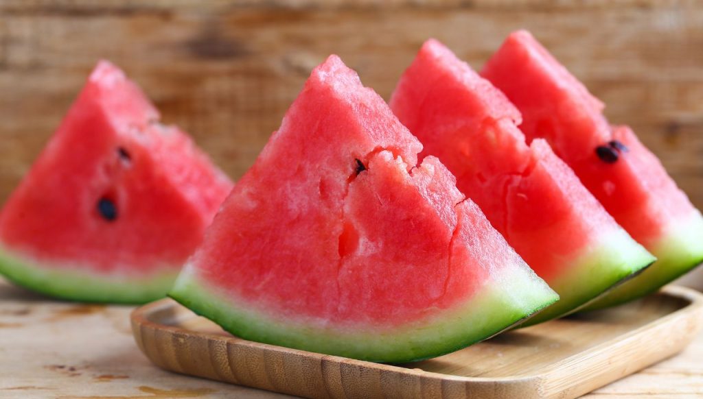 Sliced watermelon at peak season in summer