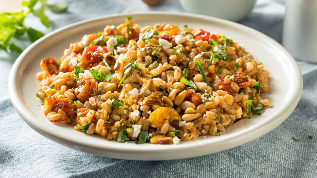 Bowl of fried rice with vegetables for food theme ideas
