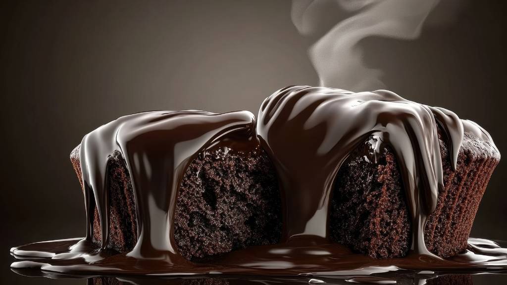 Chocolate lava cake with sauce for food theme ideas