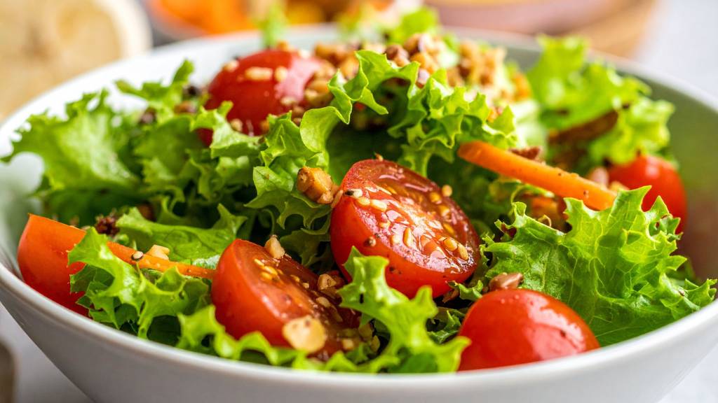 Fresh garden salad with tomatoes for food theme ideas