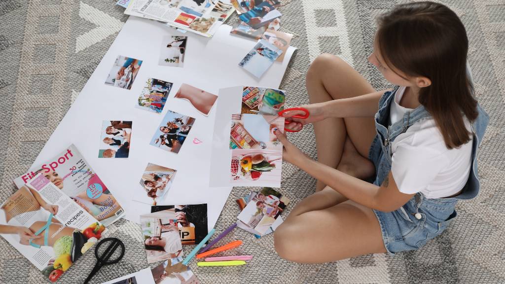 woman making crafts