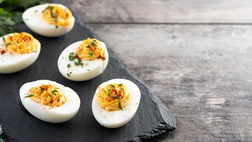 deviled eggs with chives