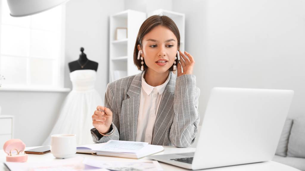 woman working on event plan