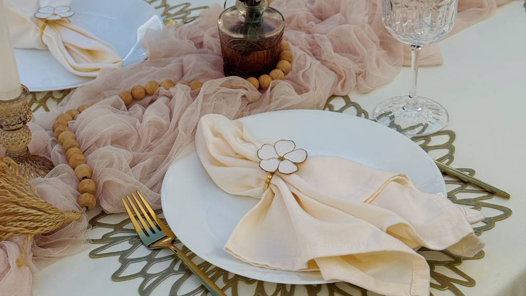 elegant branded event table setting