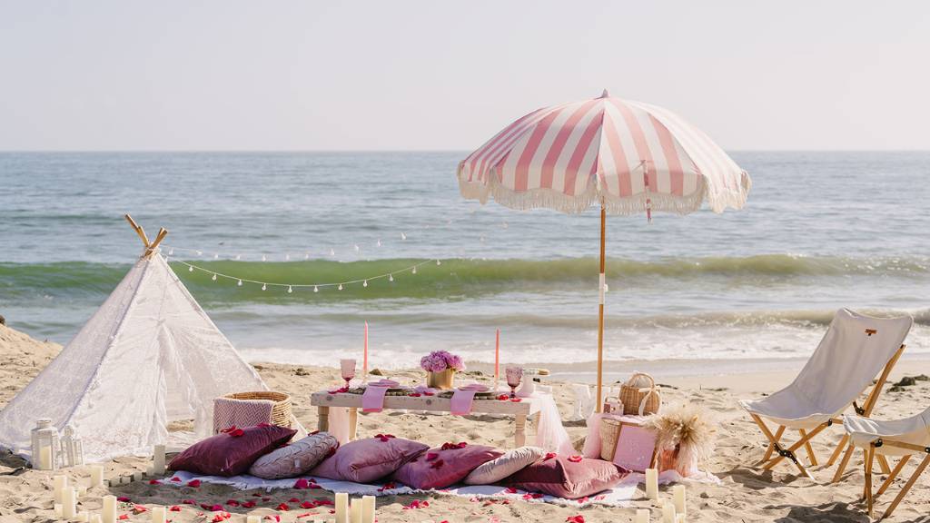 pastel beach event branding