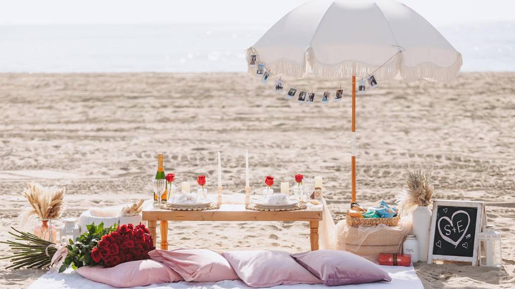 sunny branded picnic setup