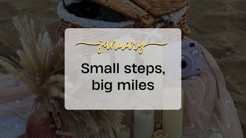 january quote small steps big miles