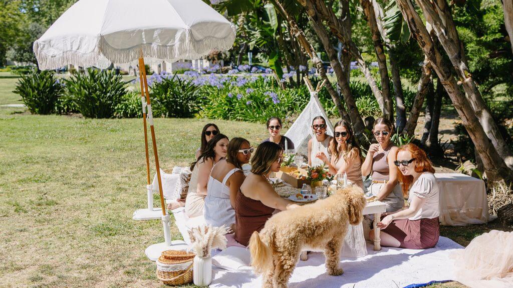 women finding joy at a picnic