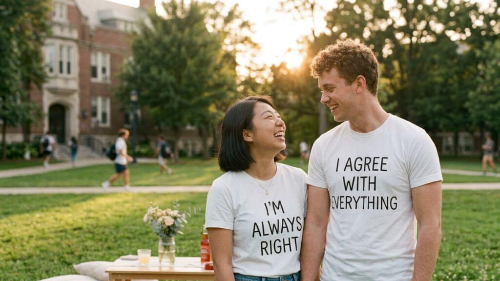 matching white lie shirts